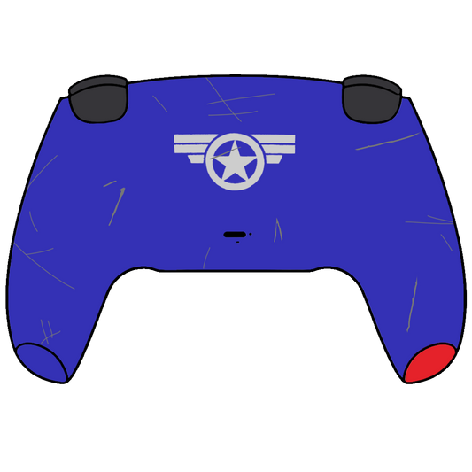 Custom Airbrush Painted Sony PlayStation 5 PS5 - Captain American Marvel Rivals Shield Patriot Red White Blue