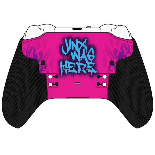 Custom Airbrush Controller Microsoft Xbox Series X - Xbox One S - Elite - Jinx Pink Boom Blue Powder Puff Arcane