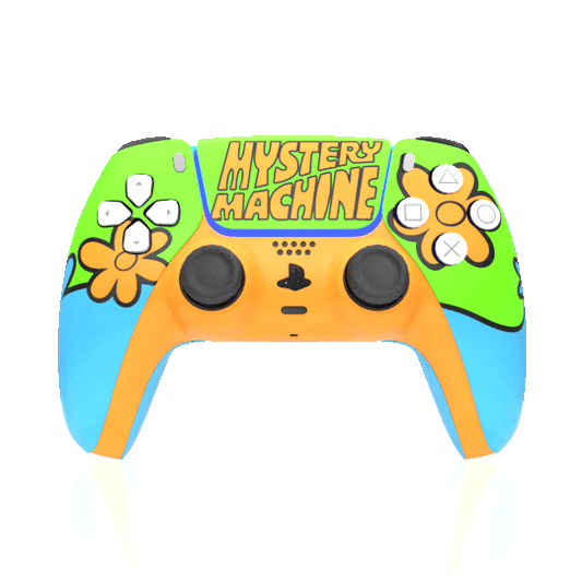 Custom Airbrush Painted Controller Sony PlayStation 5 PS5 - Scooby Snack The Gang Mystery Machine Van