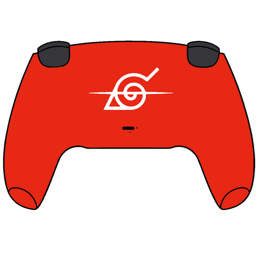 Custom Airbrush Controller Sony Playstation 5 PS5 - Shinobi Dawn Anime Akatsuki Villains Ninja Red Cloud PS5 Controller Skin | Black & Red DualSense Custom Vinyl Wrap | Anime-Inspired Gaming Controller Decal