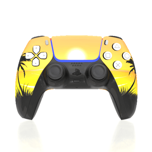 Custom Controller Sony Playstation 5 PS5 - Tequila Sunrise Sunset Palm Trees Tropical Beach Life
