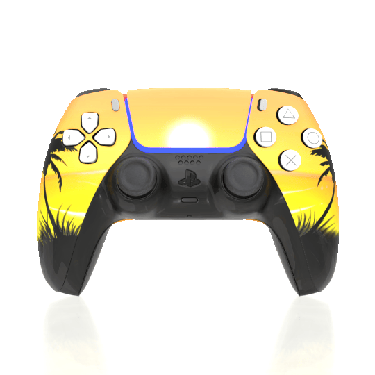 Custom Controller Sony Playstation 5 PS5 - Tequila Sunrise Sunset Palm Trees Tropical Beach Life