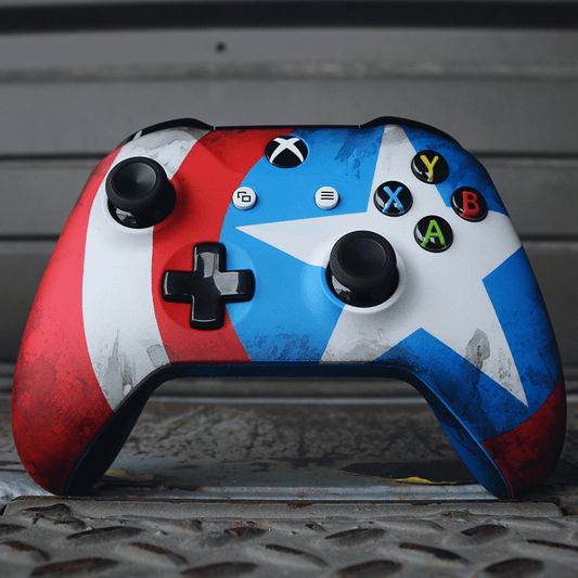 Custom Controller Microsoft Xbox One Series 2 Elite - American Soldier Captain Shield Superhero