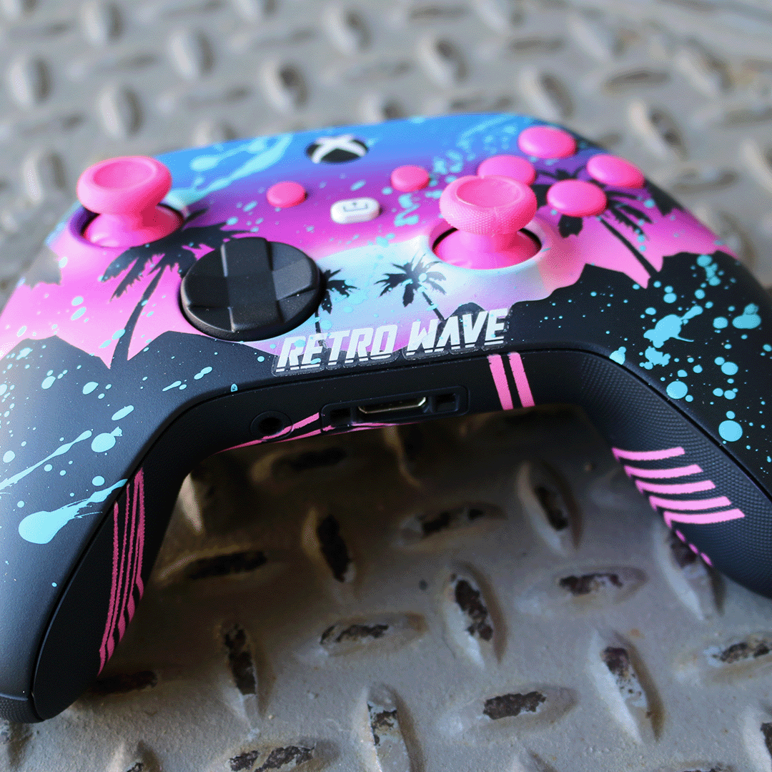 Custom Controller Microsoft Xbox Series X - Xbox Series X - Retrowave Tropical Sunset Retro