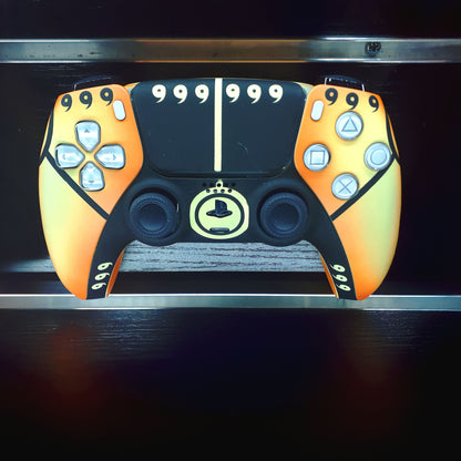 Custom Airbrush Painted Sony PlayStation 5 PS5 - Anime Naruto Nine Tails Sage Form Orange and Black 