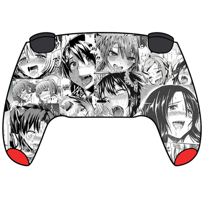 Custom Airbrush Painted Sony PlayStation 5 Controller PS5 - Ahegao Anime Red Manga Spicy Panel