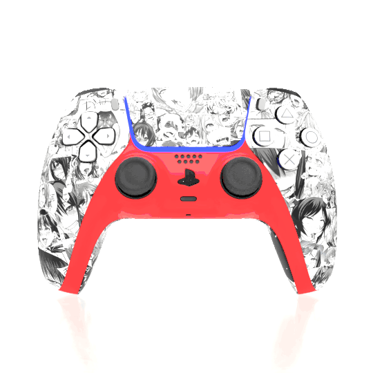 Custom Airbrush Painted Sony PlayStation 5 Controller PS5 - Ahegao Anime Red Manga Spicy Panel