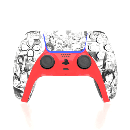 Custom Airbrush Painted Sony PlayStation 5 Controller PS5 - Ahegao Anime Red Manga Spicy Panel