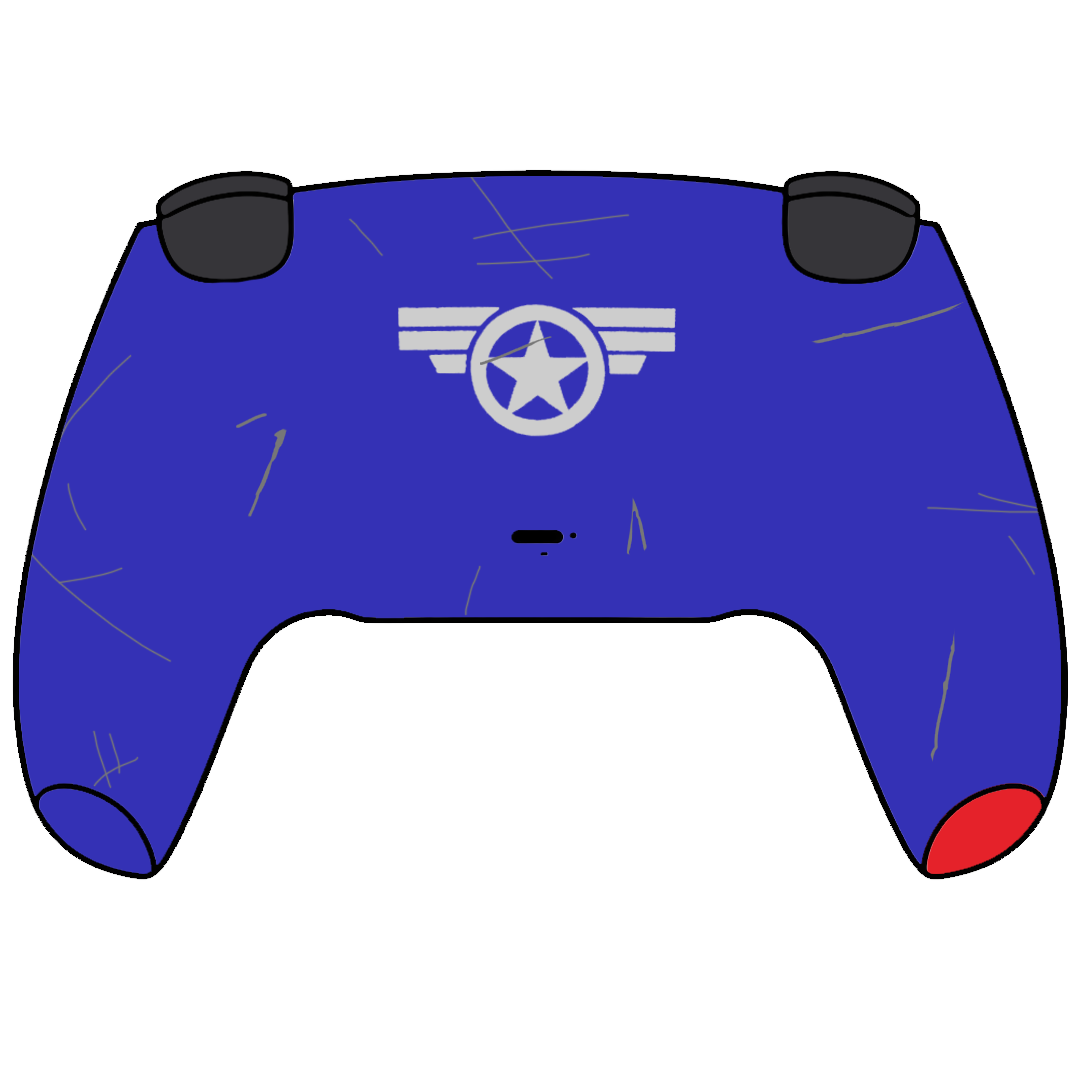 Custom Airbrush Painted Sony PlayStation 5 PS5 - Captain American Marvel Rivals Shield Patriot Red White Blue
