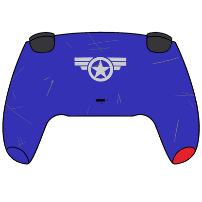 Custom Airbrush Painted Sony PlayStation 5 PS5 - Captain American Marvel Rivals Shield Patriot Red White Blue