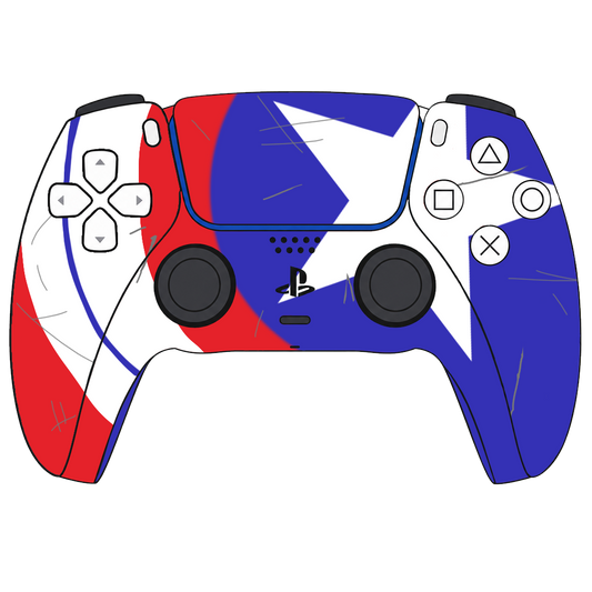 Custom Airbrush Painted Sony PlayStation 5 PS5 - Captain American Marvel Rivals Shield Patriot Red White Blue