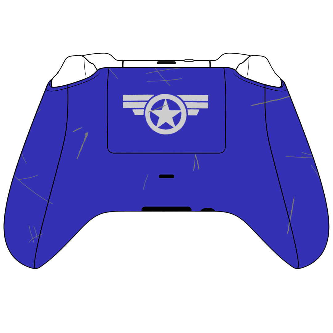 Custom Airbrush Controller Microsoft Xbox Series X - Xbox One S - Captain American Marvel Rivals Shield Patriot Red White Blue