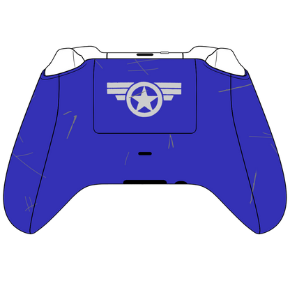 Custom Airbrush Controller Microsoft Xbox Series X - Xbox One S - Captain American Marvel Rivals Shield Patriot Red White Blue