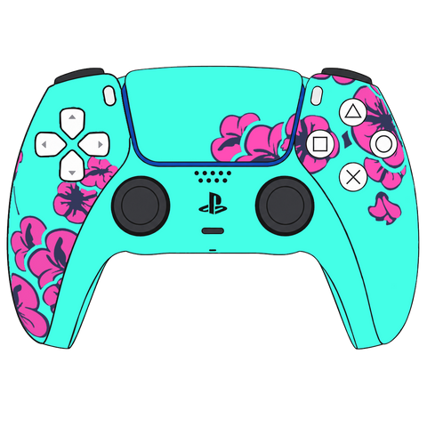 Custom Airbrush Painted Sony PlayStation 5 PS5 - Green Tea Sad Boy Boi Cherry Blossom Pink Teal Can 99 Cents 