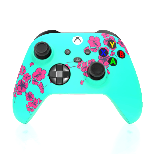 Custom Airbrush Painted Controller Microsoft Xbox Series X  XSX- Green Tea Sad Boy Boi Cherry Blossom Pink Teal Can 99 Cents 