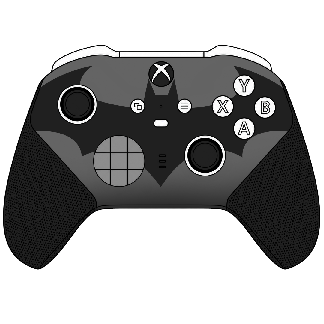 Custom Airbrush Painted Controller Microsoft Xbox Series X  XSX One - Elite - Arkham Knight Dark Superhero Bat Man