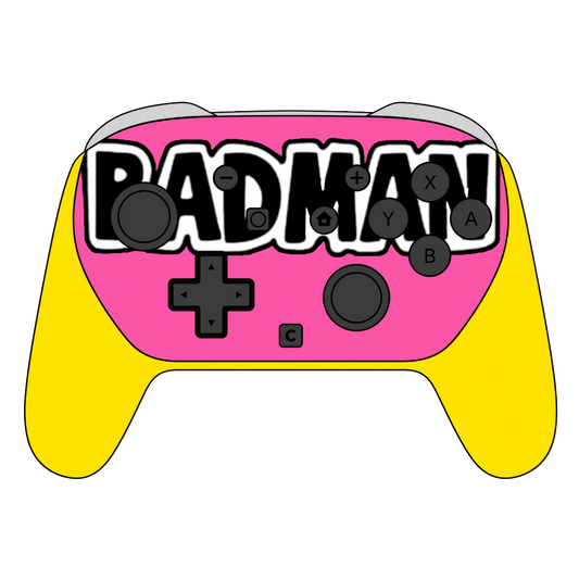 Custom Airbrush Painted Controller Nintendo Switch 2 Two - Pink Yellow Bad Man Vegeta DBZ anime