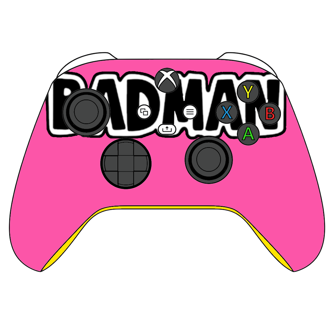 Custom Airbrush Controller Microsoft Xbox Series X - Xbox One S - Pink Yellow Bad Man Vegeta DBZ