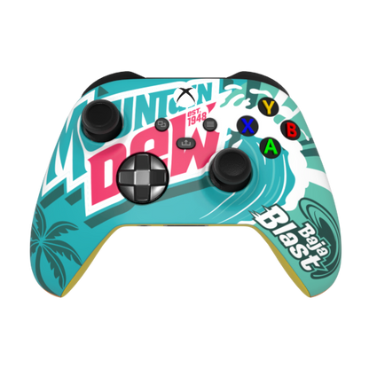 Custom Airbrush Painted Controller Microsoft Xbox Series X  XSX One - Baja Blast Mountain Dew Taco Bell Teal Red Yellow Wave