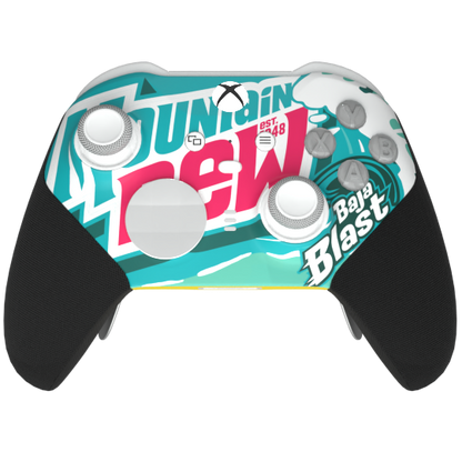 Custom Airbrush Controller Microsoft Xbox Series X - Xbox One S - Elite - Baja Blast Mountain Dew Taco Bell Teal Red Yellow Wave