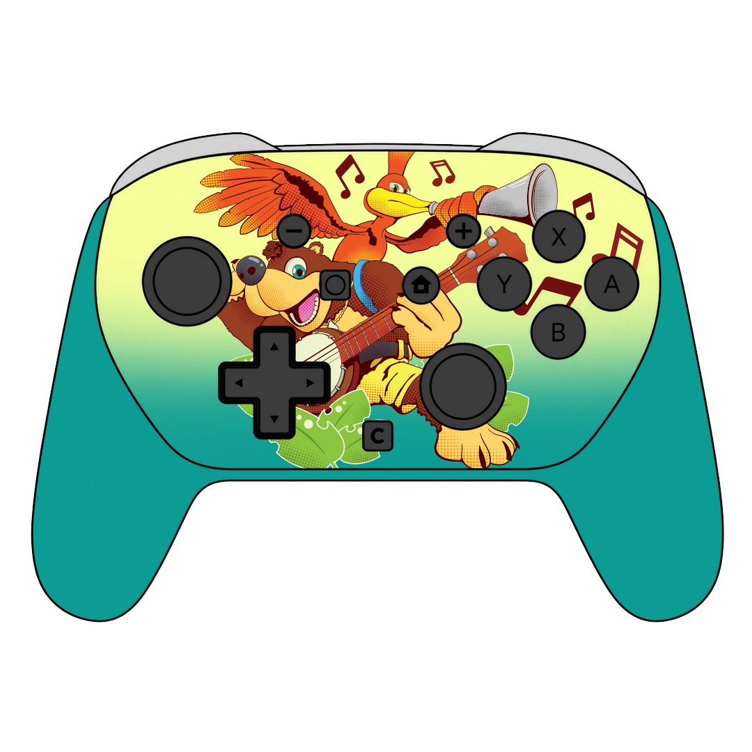 Custom Airbrush Painted Controller Nintendo Switch 2 Two - SSBU Smash Bros Banjo 64 Video Games
