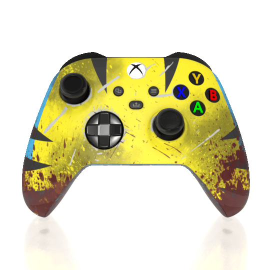 Custom Controller Microsoft Xbox Series X - Xbox One S - Yellow & Blue Hand-Painted Gaming Controller wolverine claws superhero comics