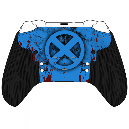 Custom Airbrush Controller Microsoft Xbox Series X - Xbox One S - Elite -Yellow & Blue Hand-Painted Gaming Controller wolverine claws superhero comics