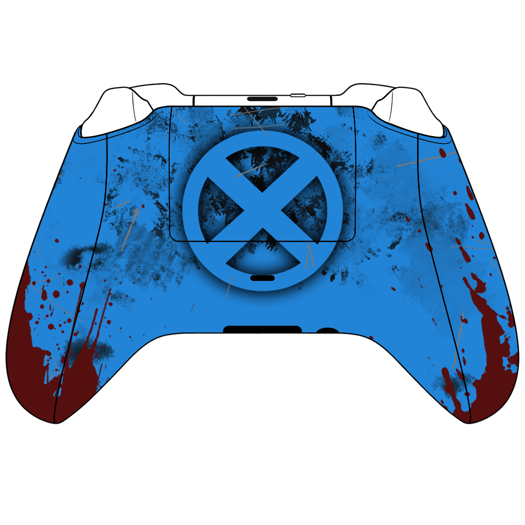 Custom Controller Microsoft Xbox Series X - Xbox One S - Yellow & Blue Hand-Painted Gaming Controller wolverine claws superhero comics
