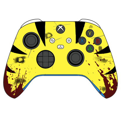 Custom Controller Microsoft Xbox Series X - Xbox One S - Yellow & Blue Hand-Painted Gaming Controller wolverine claws superhero comics