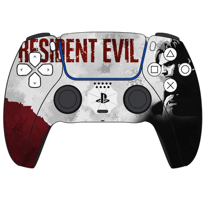 Custom Airbrush Painted Sony PlayStation 5 Controller PS5 - horror-themed video game controller with distressed white, red, black, and gray graphics, featuring bold red lettering and a weathered zombie survival-horror aesthetic.