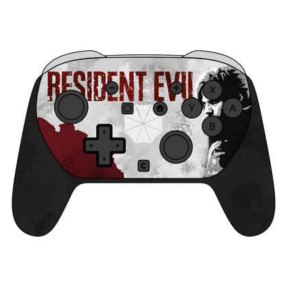 Custom Airbrush Painted Controller Nintendo Switch 2 Two - horror-themed video game controller with distressed white, red, black, and gray graphics, featuring bold red lettering and a weathered zombie survival-horror aesthetic.