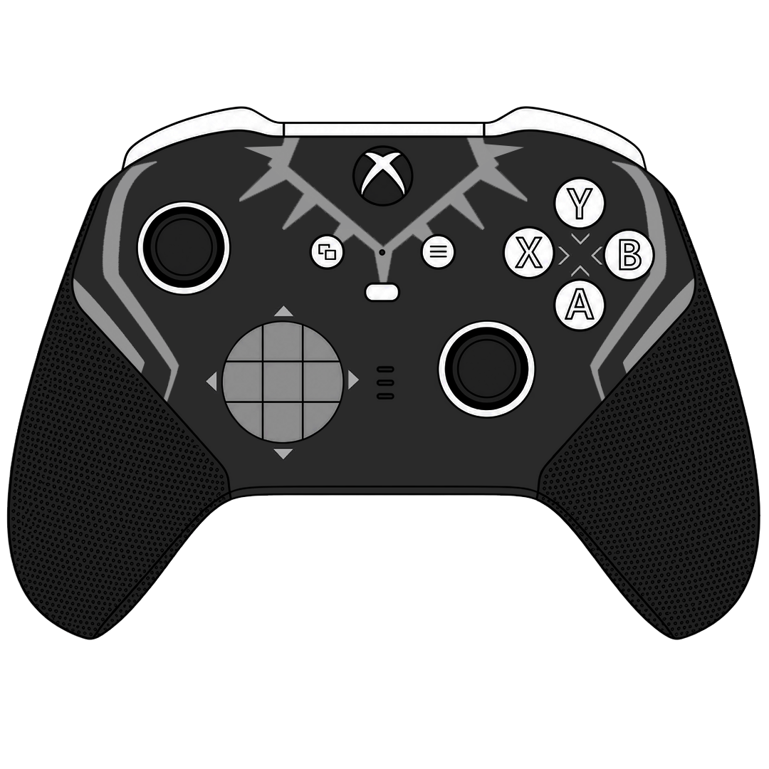 Custom Airbrush Controller Microsoft Xbox Series X - Xbox One S - Elite -Black Panther Wakanda Forever Superhero