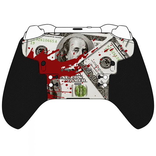 Custom Controller Microsoft Xbox One Series 2 Elite - Blood Money Splatter Dollars Ben Franklin Cash