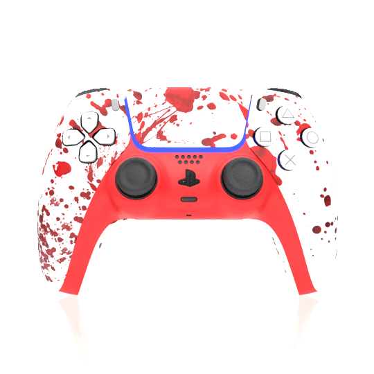 Custom Airbrushed Controller Sony Playstation 5 PS5 - Blood Splatter Gore Red White Horror Killer