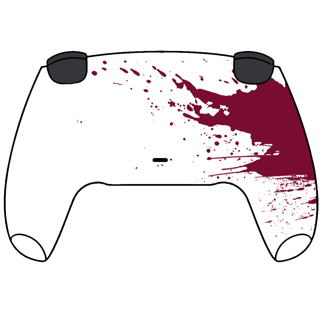 Custom Airbrushed Controller Sony Playstation 5 PS5 - Blood Splatter Gore Red White Horror Killer