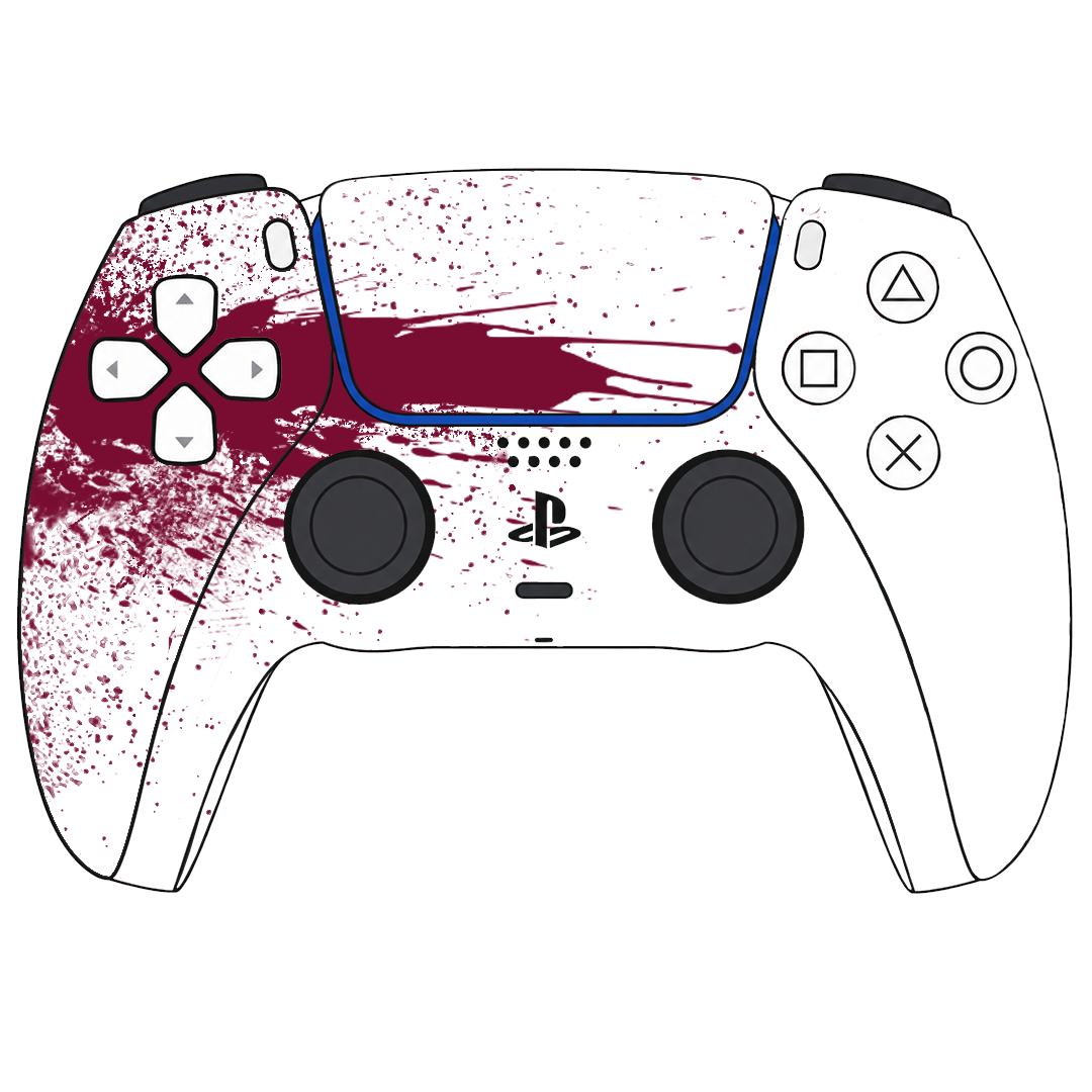 Custom Airbrushed Controller Sony Playstation 5 PS5 - Blood Splatter Gore Red White Horror Killer