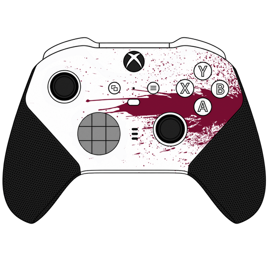Custom Controller Microsoft Xbox One Series 2 Elite - Blood Splatter Gore Red White Horror Killer