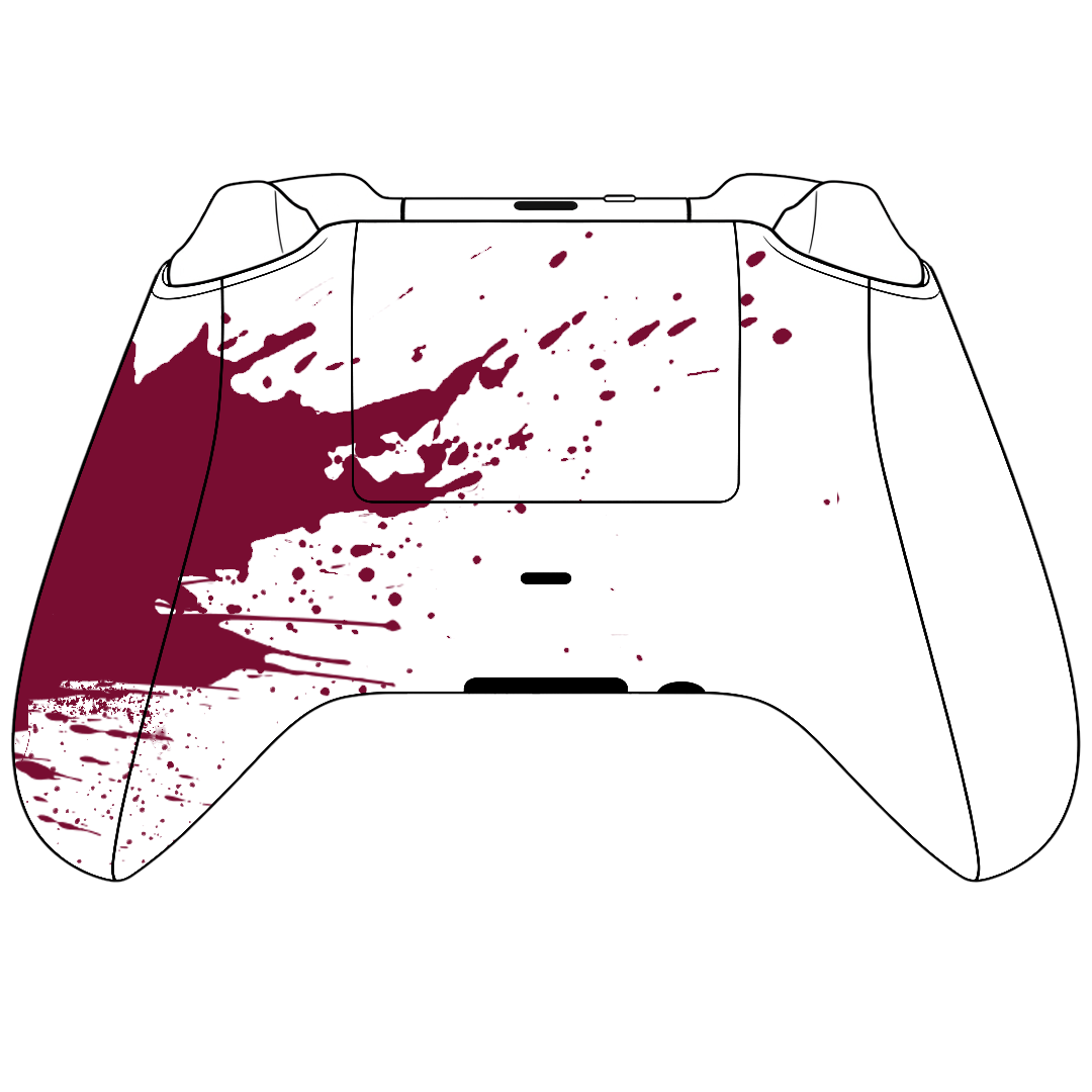 Custom Airbrushed Controller Microsoft Xbox Series X - Xbox One S - Blood Splatter Gore Red White Horror Killer