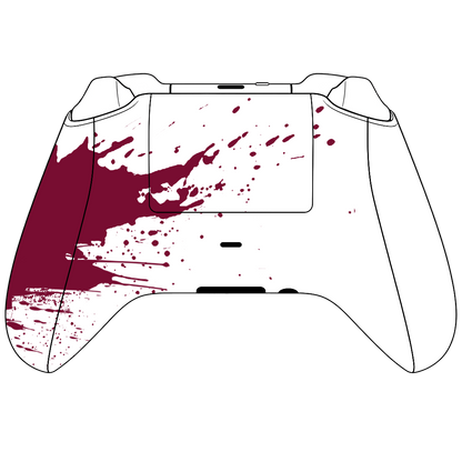 Custom Airbrushed Controller Microsoft Xbox Series X - Xbox One S - Blood Splatter Gore Red White Horror Killer
