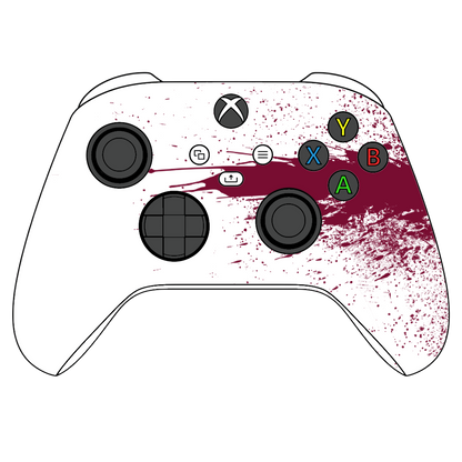 Custom Airbrushed Controller Microsoft Xbox Series X - Xbox One S - Blood Splatter Gore Red White Horror Killer