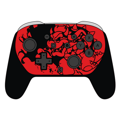 Custom Airbrush Painted Controller Nintendo Switch 2 Two - SSBU Smash Bros Bowser Turtle Koopa Bad Guy Villain 
