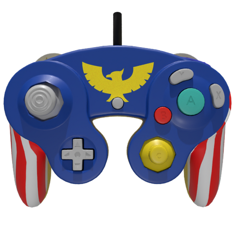 Custom Controller Nintendo Gamecube - Captain Falcon SSBU Series F Zero Super Smash Bros. Ultimate Melee Brawl