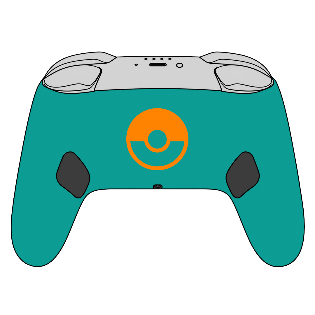 Custom Airbrush Painted Controller Nintendo Switch 2 Two - SSBU Smash Bros Anime Fire Lizard Dragon Pocket Monster  