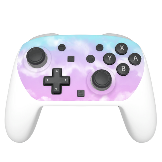 Custom Airbrush Painted Controller Nintendo Switch 2 Two - Cotton Candy Style Fluffy Clouds Pastel