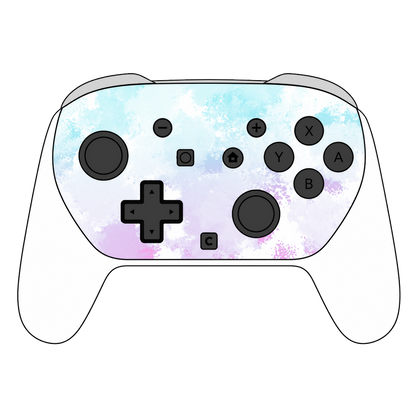 Custom Airbrush Painted Controller Nintendo Switch 2 Two - Cotton Candy Style Fluffy Clouds Pastel