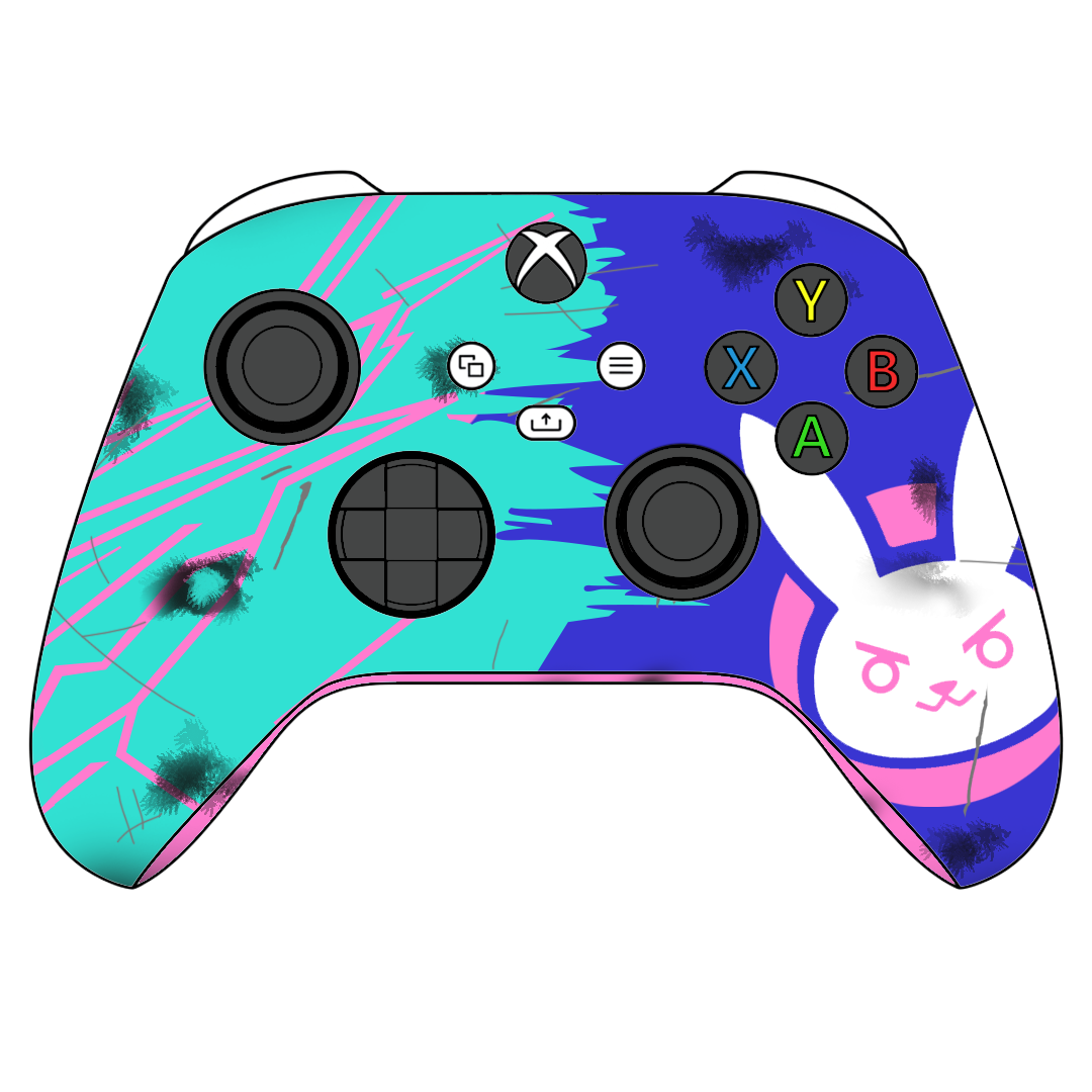 Custom Controller Microsoft Xbox Series X - Xbox One S - D.VA Overwatch Nerf This Bunny FPS First Person Shooter