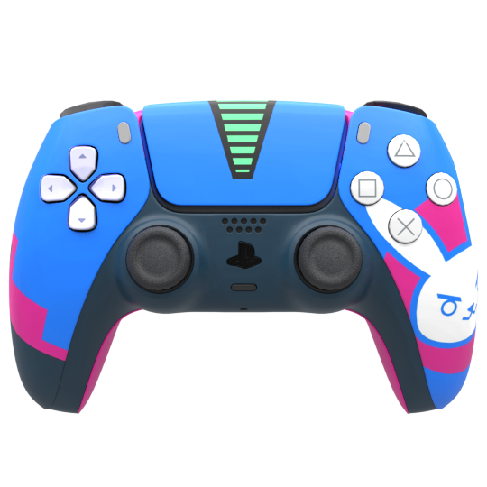 Custom Airbrush Controller Sony Playstation 5 PS5 - D.VA Overwatch Nerf This Bunny FPS First Person Shooter
