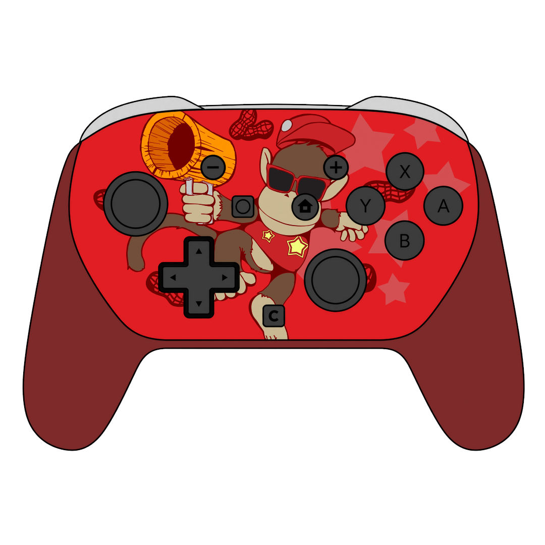 Custom Airbrush Painted Controller Nintendo Switch 2 Two - DK Monkey SSBU Platform Video Game