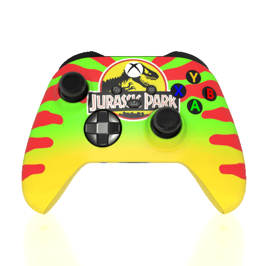 Custom Airbrush Painted Xbox Series X Controller – Retro Dinosaur Inspired Design - Xbox Series X, Series S, Xbox One, and Windows PCs - Retro dinosaur-inspired theme