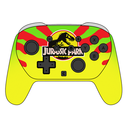 Custom Airbrush Painted Controller Nintendo Switch 2 Two - dinosaur-theme Dino DNA-jeep-Sam Neil-red-yellow-green-TRex